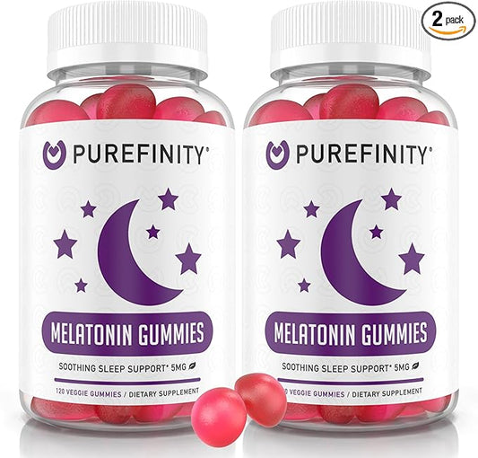 Melatonin Gummies 5mg for Kids – Each Delicious Gummy is 2.5mg (2 Per Serving) for Easily Customizing Your Night, Gluten Free, Non-GMO, Vegan, 120 Count (Pack of 2)
