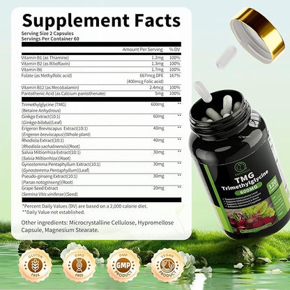 (2 Pack) TMG (Trimethylglycine) Supplement Liquid Drops & TMG (Trimethylglycine) Supplement Capsules