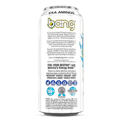 Bang Energy Blue Razz, Sugar-Free Energy Drink, 16-Ounce (Pack of 12)