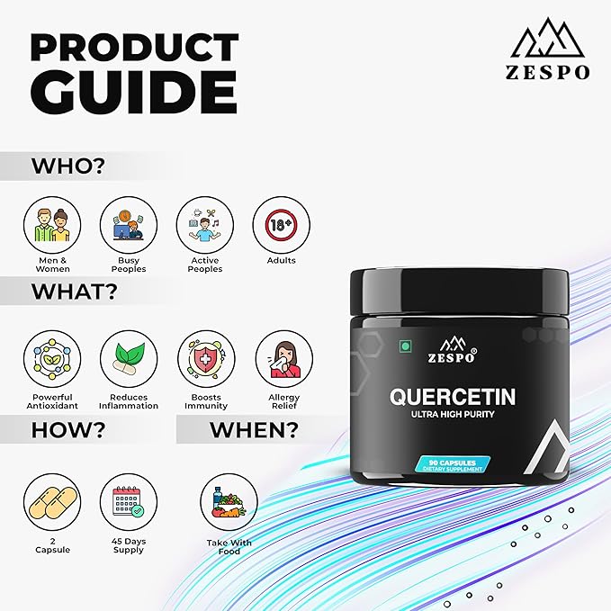 Quercetin Supplement 880mg – 90 Capsules – Plant-Based Bioflavonoid Formula – Daily Wellness & Seasonal Balance