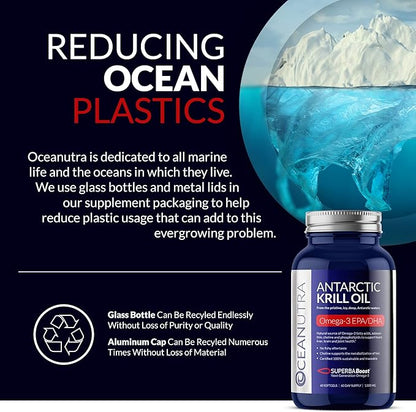 100% Pure Organic Krill Oil 1000mg, 60-Day, Omega 3, Highest Concentration 56% Phospholipids, Wild Caught, Sustainable Traceable Antarctic SuperbaBoost, Astaxanthin, Heart, Skin Care, No Fish Oil