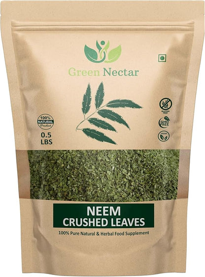 Neem Leaf 8 Oz | 100% Natural Detox Neem Tea | Crushed Neem Leaves | Azadirachta Indica Leaf | Margosa Leaves | Non-GMO, Gluten Free (8 Oz - 1 Pack)