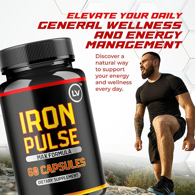 (3 Pack) IronPulse Capsules, Iron Pulse Capsules Max Formula, IronPulse Max Support Capsules, Iron Pulse Pills, IronPulse Pills, Iron Pulse Support Pills, 180 Capsules for 3 Months