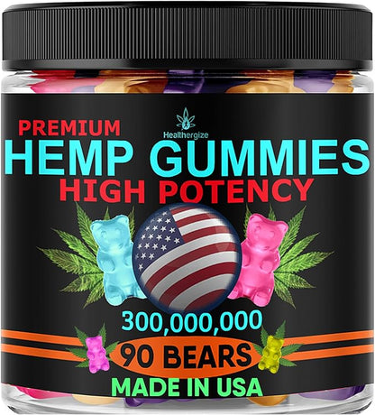 Hemp Gummy Edibles Calm Sleep-Support Peace and Relaxation-High Strength, Tasty Fruity Flavors-Made in USA