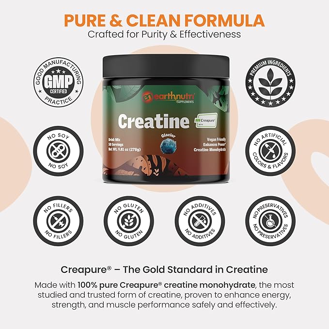 Pure Creatine Made with Creapure® – Creatine Monohydrate Powder for Muscle Growth, Strength & Performance – Supplement for Men & Women – Non-GMO, Sugar Free, Additive Free - Flavored 250g