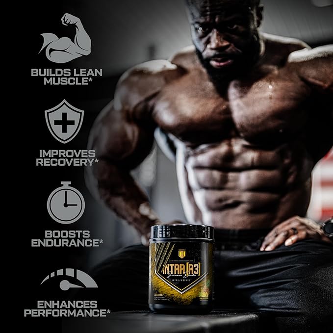 HOSSTILE Intra[R3] Intra Workout Powder, Intra Workout Carb, EAA & BCAA Drink, Enhance Energy & Endurance, Improve Muscle Recovery, Build Lean Muscle, Pineapple Rush, 20 Servings