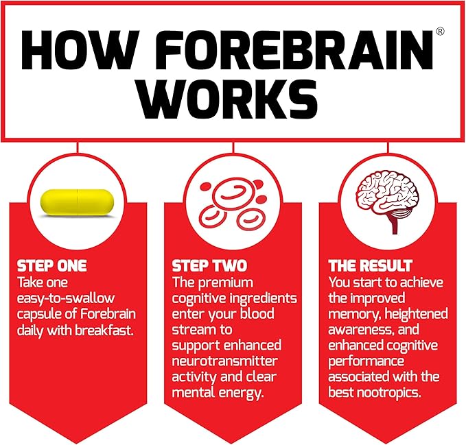 FORCE FACTOR Forebrain, 2-Pack, Nootropic Brain Supplement to Improve Memory, Boost Focus, Increase Mental Energy, and Support Brain Health with Caffeine, Bacopa, and Huperzine A, 60 Capsules