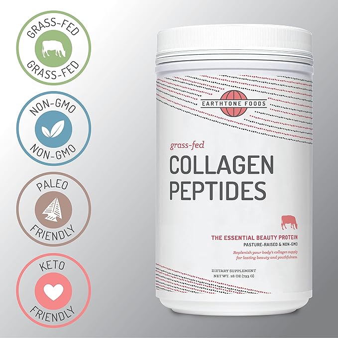 Grass-Fed Collagen Peptides Powder 28 oz Foods - Hydrolyzed, Non-GMO - Unflavored - for Women and Men - Natural Protein Supplement - Paleo and Keto Friendly