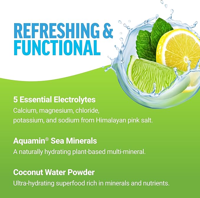 Bundle of FORCE FACTOR Liquid Labs Electrolytes Powder, Hydration Packets to Make Electrolyte Water with Vitamins, Minerals, and Antioxidants. Lemon-Lime Flavor + Tropical Fruit Flavor, 40 Stick Packs