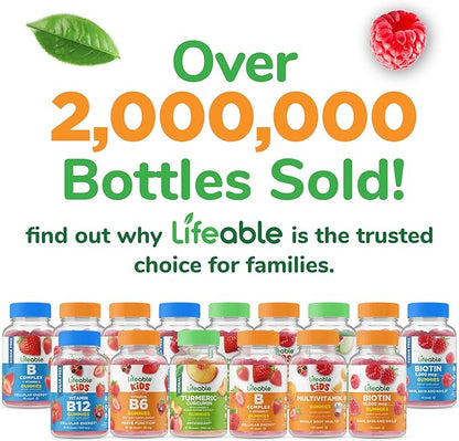 Lifeable Vitamin D3 K2 Gummies for Adults | 1000iu D3 and K2 100mcg | Great Tasting D3 and K2 Supplements | for Bone Health and Immunity | VIT D3 K2 for Adults, Men, and Women | 60 Gummies