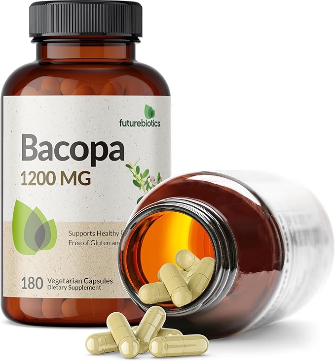 Futurebiotics Bacopa 1200 MG Supports Healthy Brain Function Non-GMO, 180 Vegetarian Capsules