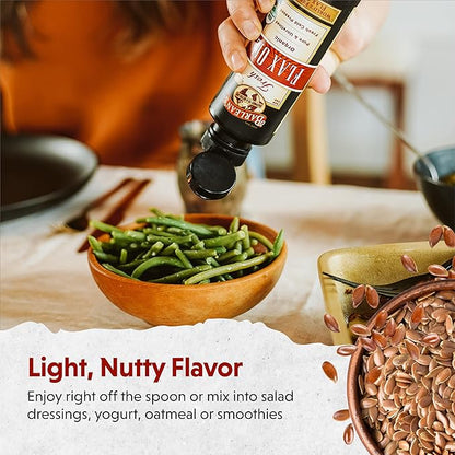 Barlean's Organic Flaxseed Oil Liquid from Cold Pressed Flax Seeds, 7,640mg ALA Omega 3 Fatty Acid Supplement for Joint and Heart Health, Vegan & Gluten Free, 16 oz