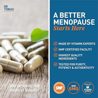 Dr. Tobias Omega 3 Fish Oil & Menopause Relief Supplements Support Heart, Brain, Immune, Hot Flash Relief & Night Sweats for Women, Non-GMO, 60 Capsules