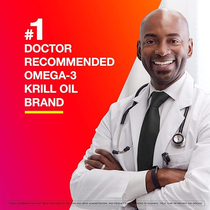 Omega-3 Blend Total Body + Refresh 500mg Softgels, MegaRed (65 count in a bottle), Easily Absorbed Krill Oil, To Support Your Heart, Joints, Brain & Eyes