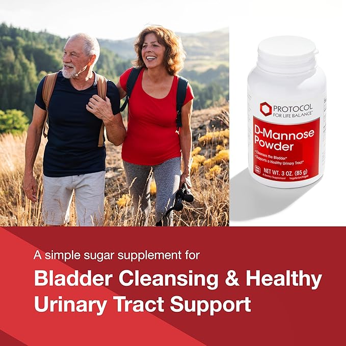 PROTOCOL FOR LIFE BALANCE D-Mannose Powder - 2g per Serving - Bladder Cleanse - Support Health Urinary Tract - for Men & Women - Kosher & Non-GMO - 3 oz