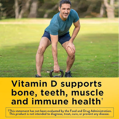 Nature Made Vitamin D3 K2, 5000 IU (125 mcg) Vitamin D, Dietary Supplement for Bone, Teeth, Muscle and Immune Health Support, 30 Softgels, 30 Day Supply (Pack of 2)