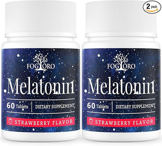 Fogoro Powerful Melatonin -Fall Asleep Faster, Stay Asleep Longer,Easy to Take, 60 Count (Pack of 2)