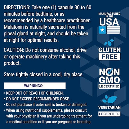 Life Extension Melatonin, 3 mg, Optimal Sleep Support, Healthy circadian Rhythms, Cellular Defense, Gluten-Free, Non-GMO, Vegetarian, 60 Capsules