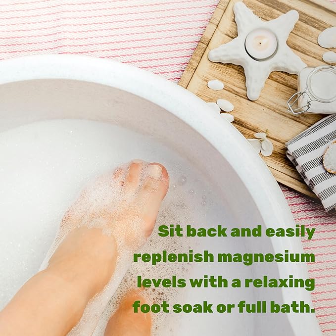 Pure Magnesium Flakes Bath Soaks, 10lbs - Natural Epsom Salt Substitute | High-Absorption Magnesium Chloride Flakes | Hydrates Skin & Promotes Relaxation