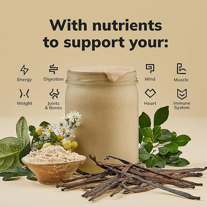 Ka’Chava All-In-One Nutrition Shake Blend, Vanilla, 15 Servings, 85+ Superfoods & Nutrients, Meal Replacement, Greens Plant-Based Superfood Powder Protein Drink, Digestive Enzymes & Probiotics, Vegan Dairy Gluten Free