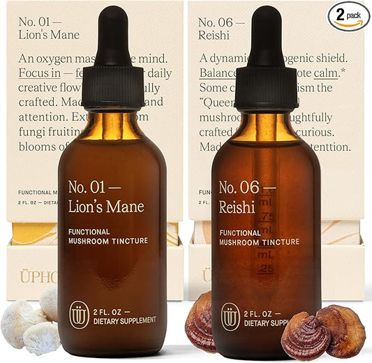 Lion's Mane Mushroom Extract (60 Servings) and Reishi Mushroom Extract (60 Servings) Bundle