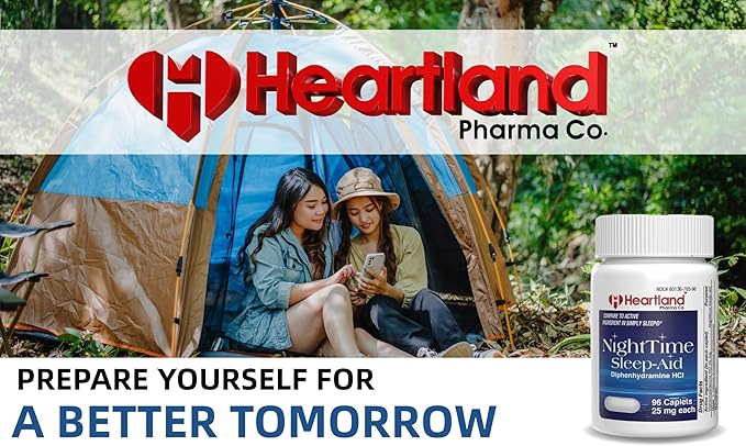 Diphenhydramine HCI 25mg | Sleep Aid Relief Caplets | Sleeping Pills for Adults Extra Strong | Natural Sleeping Aids | 96 Count | 5 Pack