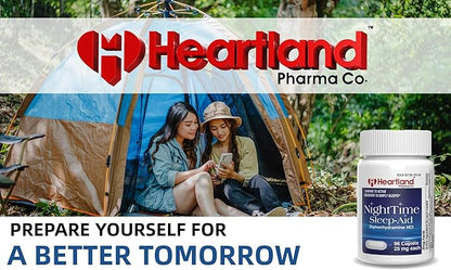 Diphenhydramine HCI 25mg | Sleep Aid Relief Caplets | Sleeping Pills for Adults Extra Strong | Natural Sleeping Aids | 96 Count | 5 Pack