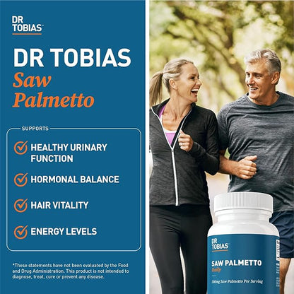 Dr. Tobias Saw Palmetto Supplement and Ashwagandha Capsules, Support Hormonal Health for Women & Men, Resilience & Balance Supplements, Non-GMO