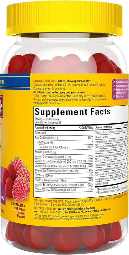 Nature Made Advanced Multivitamin Gummies 50+ for Her with Magnesium Citrate, Calcium and All 8 B Vitamins, Multivitamin for Women, 84 Gummies, 28 Day Supply