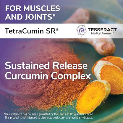 TetraCumin SR Joint Support Supplement, Sustained Release Turmeric Curcumin Metabolite, Proprietary Joint Supplements for Women & Men, Helps Promote Muscle & Joint Health, 120 Capsules
