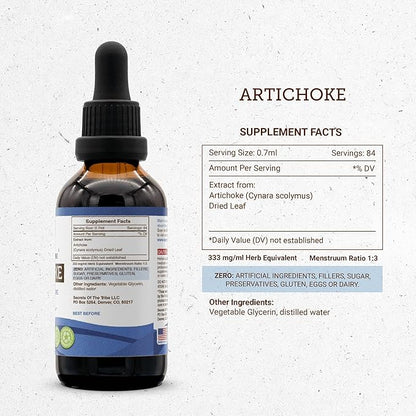 Secrets of the Tribe Artichoke Tincture Alcohol-Free Liquid Extract, Artichoke (Cynara scolymus) Dried Leaf (2 FL OZ)