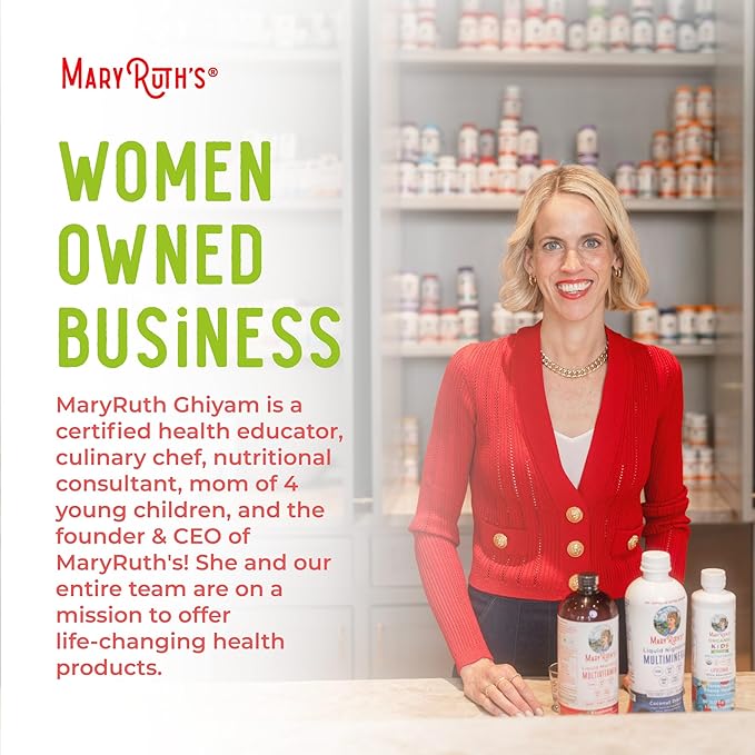 MaryRuth's Liquid Morning Multivitamin Essentials+ | Vitamin A C D E B6 B12 Biotin Zinc | Mens Womens Multivitamin | Immune Support | Beauty | Sugar Free | Vitamins for Ages 1+ | Vegan | 32 Fl Oz
