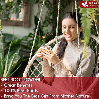 FRESHDRINKUS, Premium 42oz Beet Root Powder, 100% Natural and Pure from Beet Root, Beetroot Powder Perfect for Smoothies, Energy Booster, Soups and Sauces. No Additives, No Gluten, No Sugar, Vegan