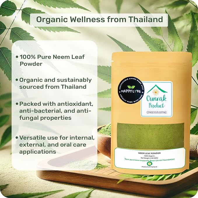Neem Leaf Powder - 50g | Organic Thai Herbal Supplement