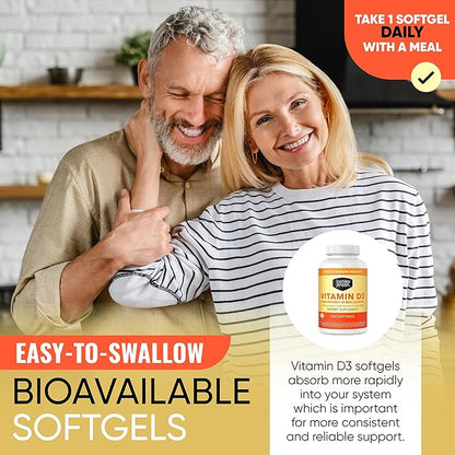 Berkley Jensen High Potency Vitamin D3 2000IU (50 mcg) (640 Softgels), Dietary Supplement for Teeth, Muscle, Immune Function, and Bone Health, for Men and Women, Made in USA, 640 Day Supply