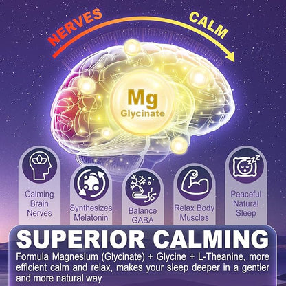 Magnesium Glycinate Gummies 500mg for Adults Kids Teens - Sugar Free Magnesium Calm Sleep Aid Gummies with L-Theanine, B6, Zinc, Glycine for Sleep, Calm, Relax Brain & Muscle Support, No Melatonin