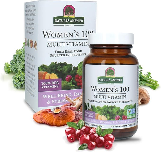 Nature's Answer Womens 100 Multi Vitamin | 60 Vegetarian Capsules | Supports Overall Wellness | Promotes Immune Function | Non GMO | Vegan | Kosher | Made in The USA