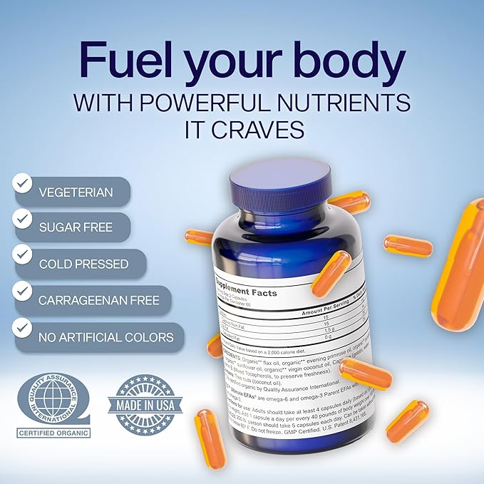 Fish Oil Omega 3 Supplements Alternative-YES Omega 3 & 6 Fatty Acid - Burpless, Plant Based - DHA, EPA, SDA - Cholesterol, Heart, Skin, Energy, Eyes, Immunity Support by YES (4 x 120 Gel caps)