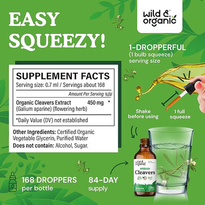 Wild & Organic Cleavers Tincture 4 fl oz & Milk Thistle Tincture 4 fl oz