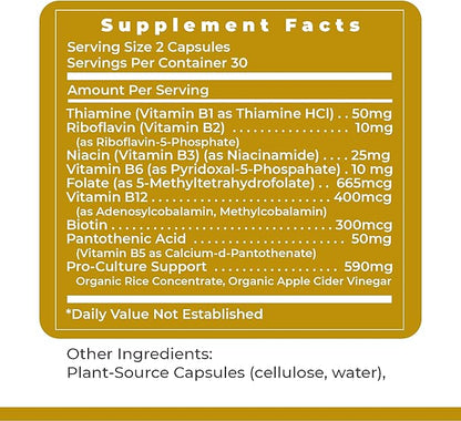 Premier Research Labs Complete B: Vitamin B Complex Supplement for Optimal Health | Vitamin B Supplement with Biotin | 9 Active B Vitamins | for Liver, Energy & Brain Support - 60 Capsules
