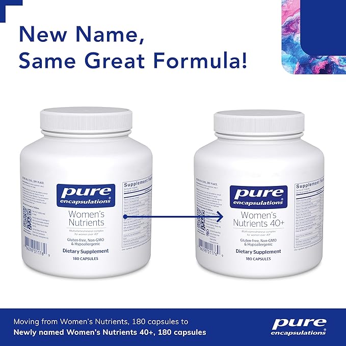 Pure Encapsulations Women's Nutrients 40+ - Multivitamin for Women Over 40 to Support Urinary Tract Health, Breast Cell Health & Eye Integrity* - with Vitamin C, E & A - 180 Capsules