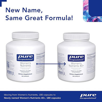 Pure Encapsulations Women's Nutrients 40+ - Multivitamin for Women Over 40 to Support Urinary Tract Health, Breast Cell Health & Eye Integrity* - with Vitamin C, E & A - 180 Capsules