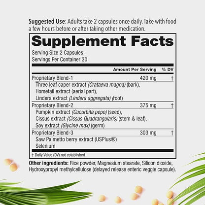 Juvenon Iron Bladder - Herbal Supplement for Healthy Bladder Function - Incontinence Support with Pumpkin Seed Extract, Soy Germ Extract, Saw Palmetto