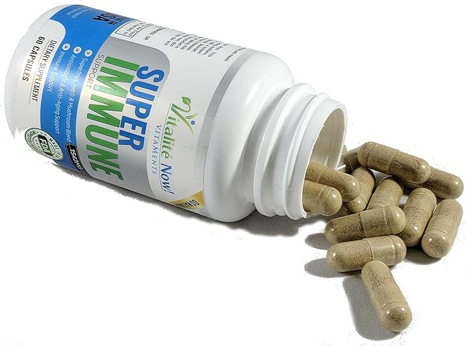 Super Wellness Immune Booster - Quercetin Immunity Support, 25 Vitamins, Herbs, Superfoods, Mushrooms - Vitamins C & E - Selenium - Turmeric - Immune Defense Supplement - 60 Capsules