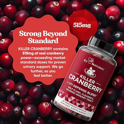 Urinary Tract Supplement Duo, Killer Cranberry Capsules & Urinary Harmony Gummies - UT Defense blends, D-mannose & Hibiscus + Cranberry, Pine Bark, Propolis & Vitamin D, Clinical Strength Ingredients