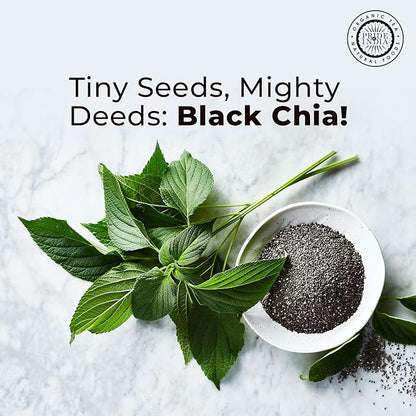 Pride Of India - Natural Black Chia Seeds - Omega-3 & Fiber Superfood, 1.25 Pound (20oz) Jar