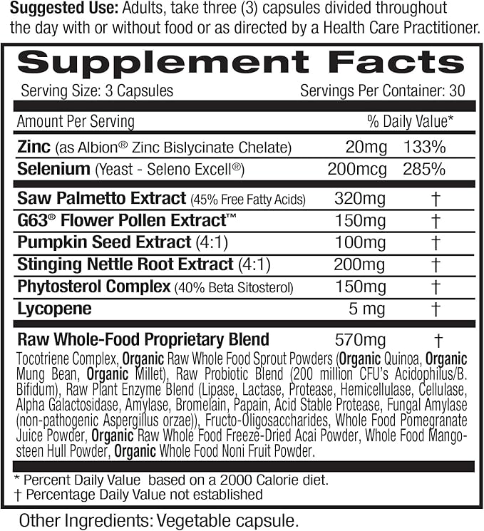 EMERALD LABS Prostate Health - Prostate Support Supplement with Saw Palmetto, Lycopene, Stinging Nettle & More* - Vegan & Gluten-Free - 90 Vegetable Capsules (30-Day Supply)