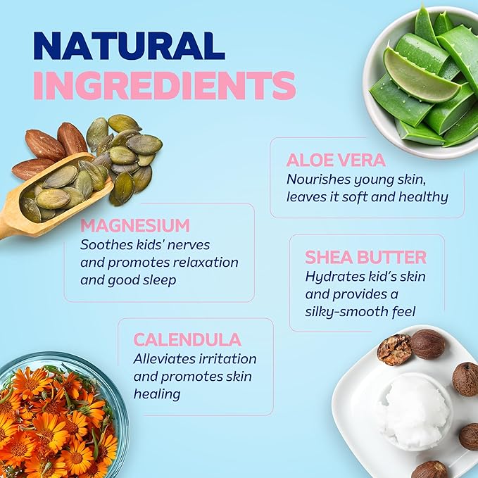 Magnesium Cream for Kids - Soothing Relief & Relaxation with Calendula, Aloe Vera, Shea Butter - Topical Magnesium Cream for Sleep - USA Made - (4 oz, Unscented)