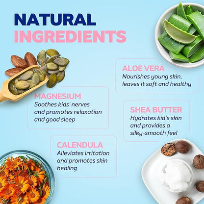 Magnesium Cream for Kids - Soothing Relief & Relaxation with Calendula, Aloe Vera, Shea Butter - Topical Magnesium Cream for Sleep - USA Made - (4 oz, Unscented)