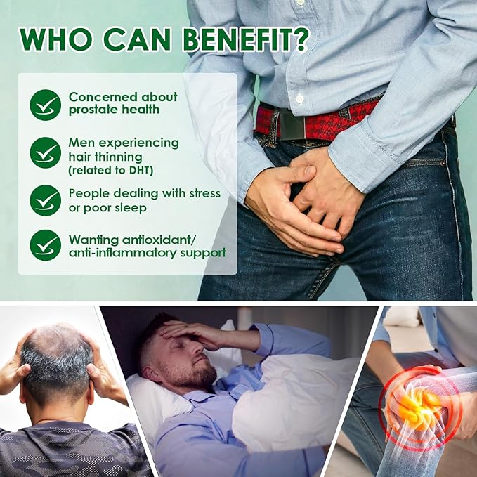 Saw Palmetto for Men - Prostate Support Supplement with Ashwagandha, Zinc, Pumpkin Seed, Lycopene & Stinging Nettle– Herbal Formula for Prostate, Urinary Wellness and Hormone Balance – 120 Capsules